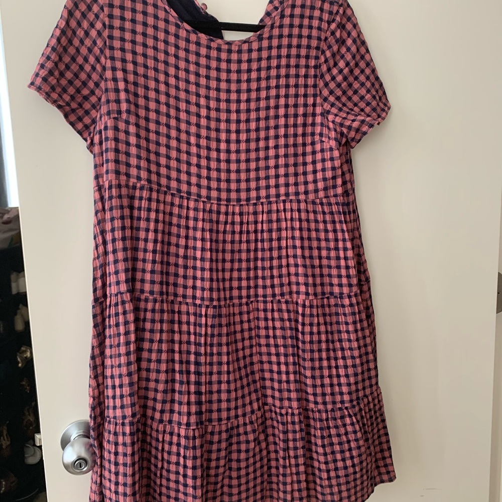 Checked babydoll dress
